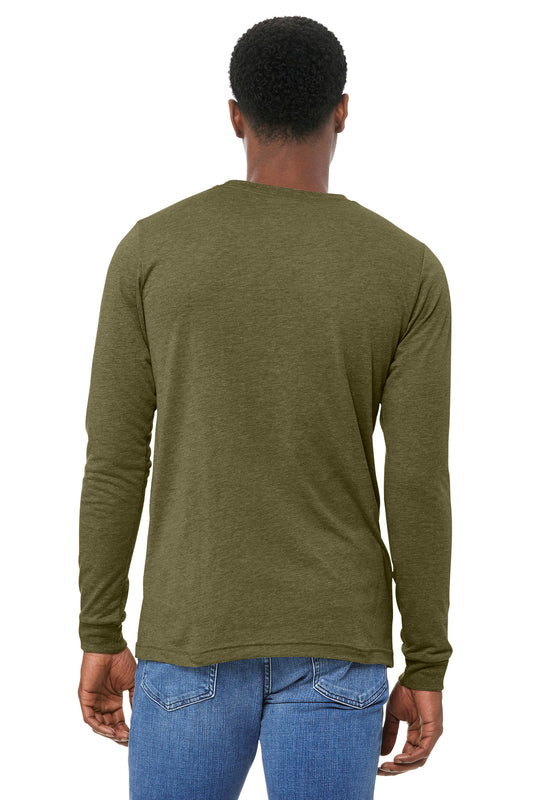 Bella+Canvas Unisex Triblend Long Sleeve Tee BC3513 Olive Triblend