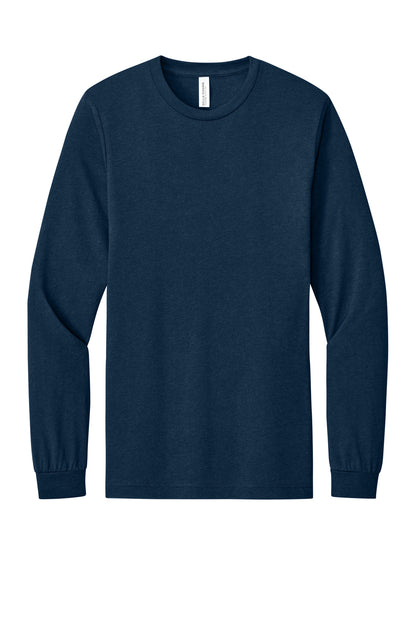 Bella+Canvas Unisex Triblend Long Sleeve Tee BC3513 Solid Navy Triblend