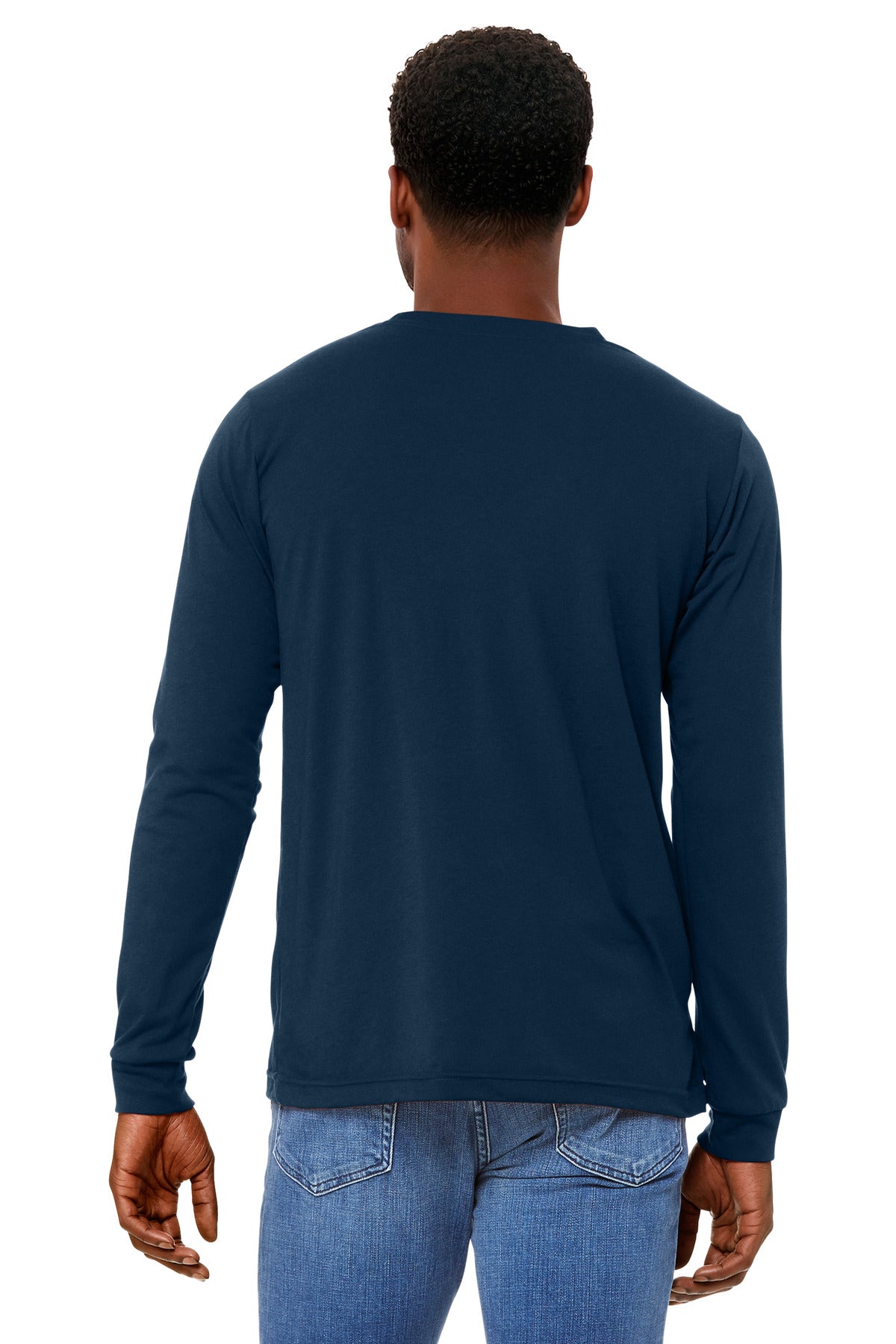 Bella+Canvas Unisex Triblend Long Sleeve Tee BC3513 Solid Navy Triblend