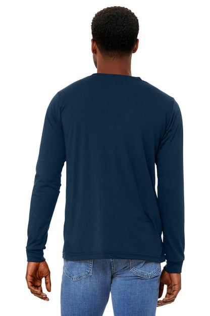 Bella+Canvas Unisex Triblend Long Sleeve Tee BC3513 Solid Navy Triblend