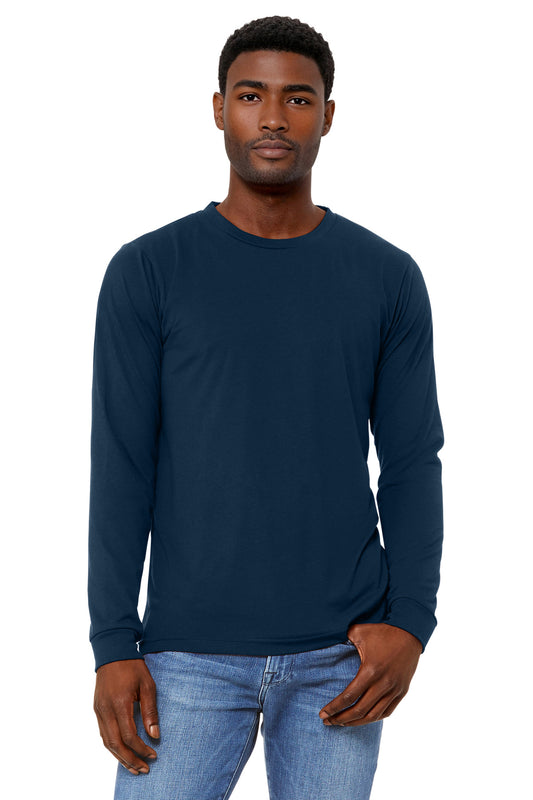 Bella+Canvas Unisex Triblend Long Sleeve Tee BC3513 Solid Navy Triblend