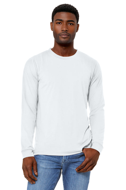 Bella+Canvas Unisex Triblend Long Sleeve Tee BC3513 Solid White Triblend