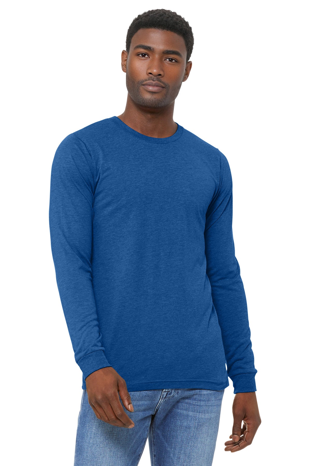 Bella+Canvas Unisex Triblend Long Sleeve Tee BC3513 True Royal Triblend
