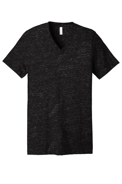 BELLA+CANVAS Unisex Textured Jersey V-Neck Tee BC3655 Black Marble