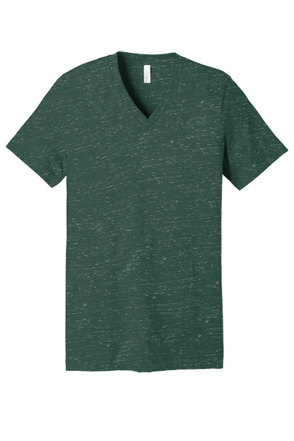 Bella+Canvas Unisex Textured Jersey V-Neck Tee BC3655 Forest Marble
