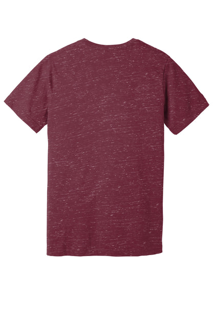 BELLA+CANVAS Unisex Textured Jersey V-Neck Tee BC3655 Maroon Marble
