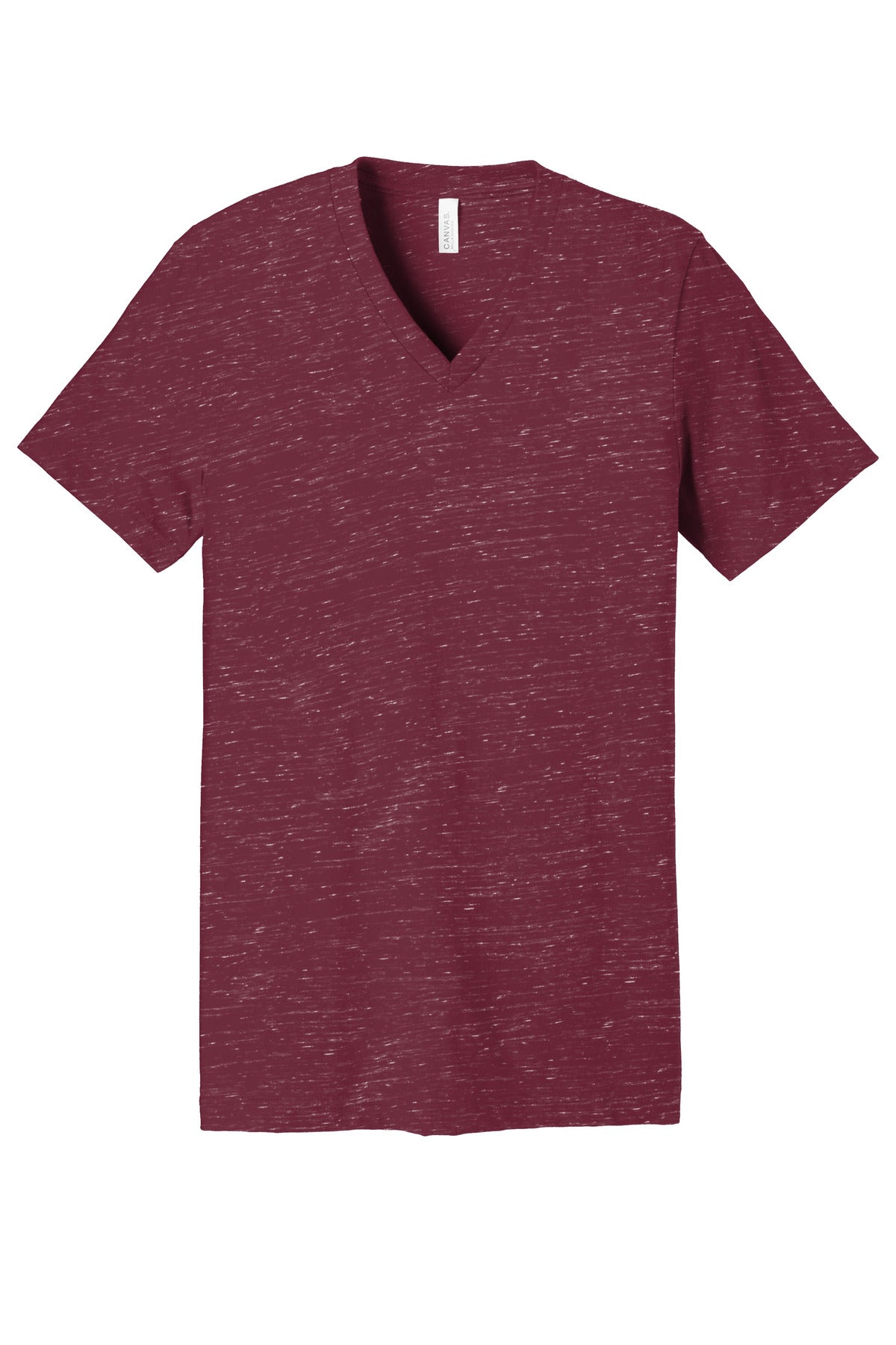 BELLA+CANVAS Unisex Textured Jersey V-Neck Tee BC3655 Maroon Marble