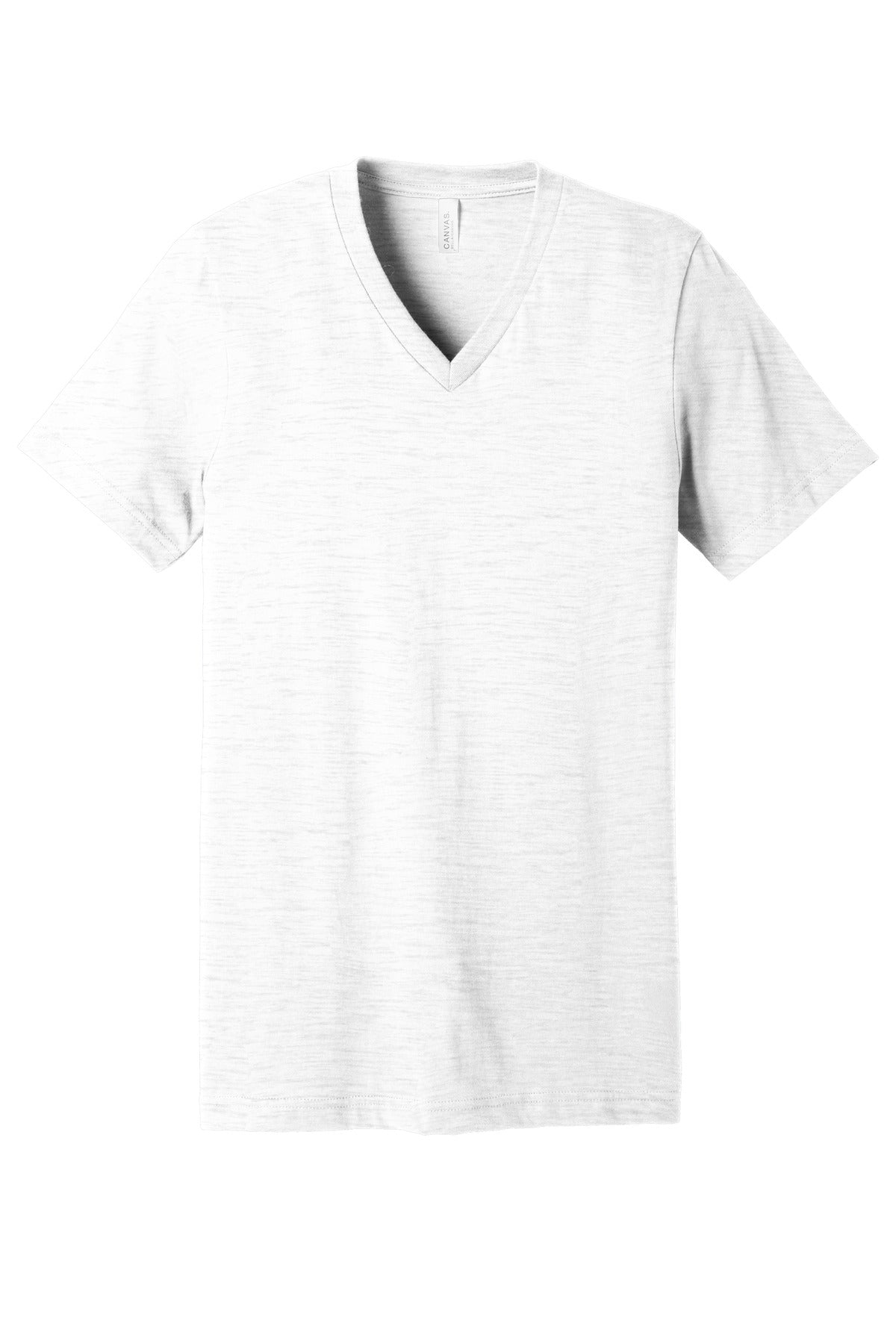 Bella+Canvas Unisex Textured Jersey V-Neck Tee BC3655 White Slub