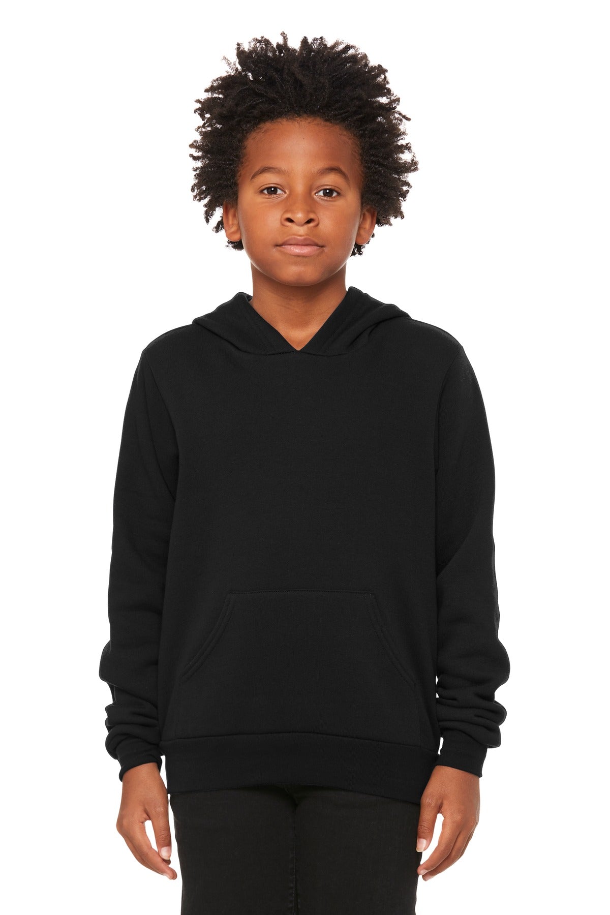 Bella+Canvas Youth Sponge Fleece Pullover Hoodie BC3719Y Black
