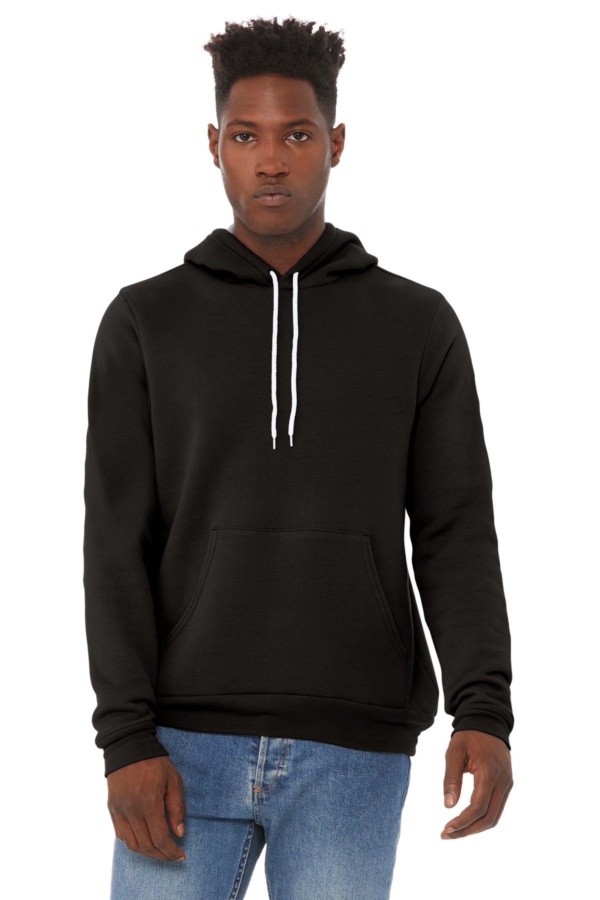 BELLA+CANVAS  Unisex Sponge Fleece Pullover Hoodie. BC3719 DTG Black
