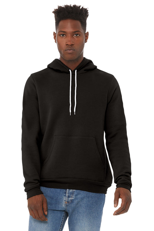 BELLA+CANVAS  Unisex Sponge Fleece Pullover Hoodie. BC3719 DTG Black
