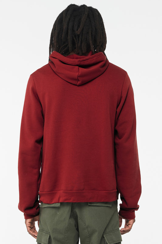 BELLA+CANVAS  Unisex Sponge Fleece Pullover Hoodie. BC3719 Cardinal