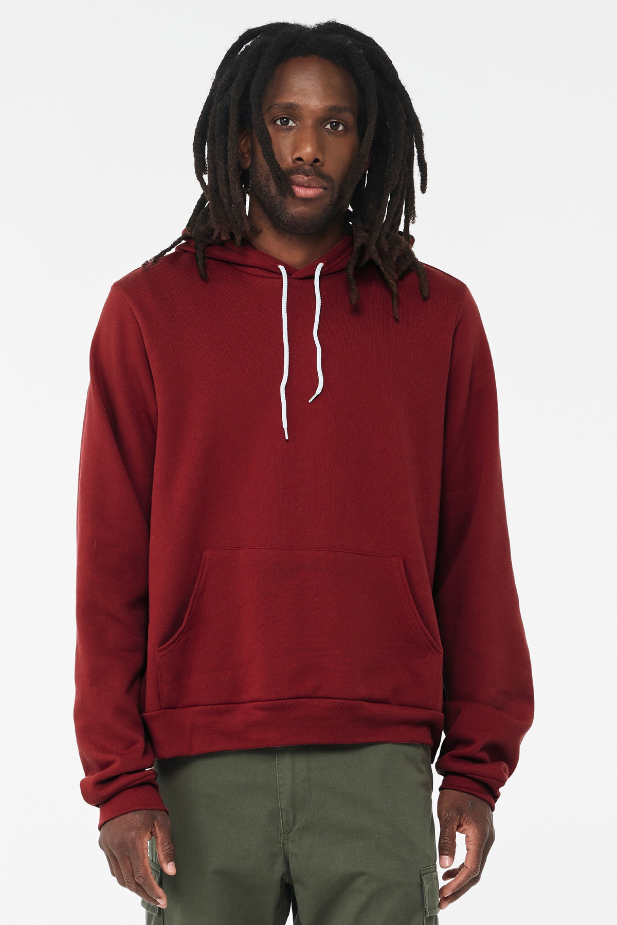 BELLA+CANVAS  Unisex Sponge Fleece Pullover Hoodie. BC3719 Cardinal