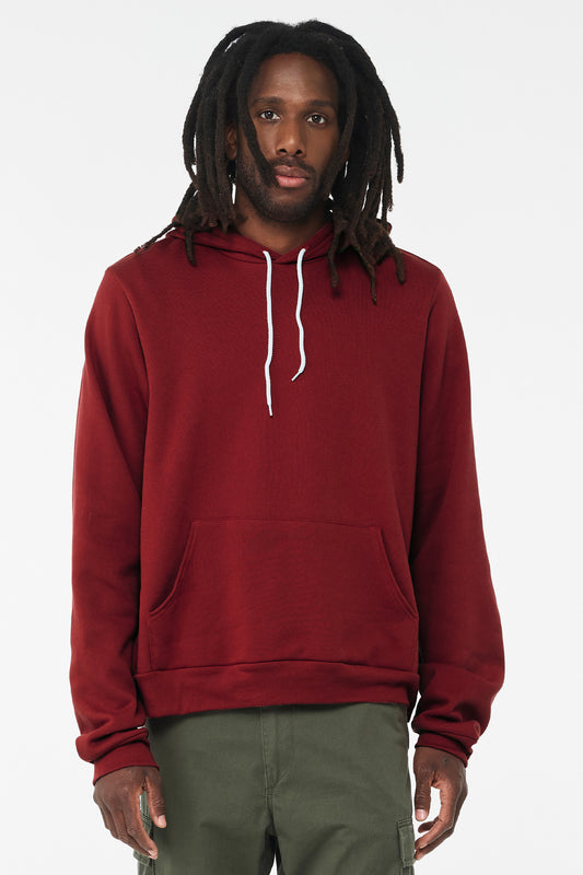 BELLA+CANVAS  Unisex Sponge Fleece Pullover Hoodie. BC3719 Cardinal