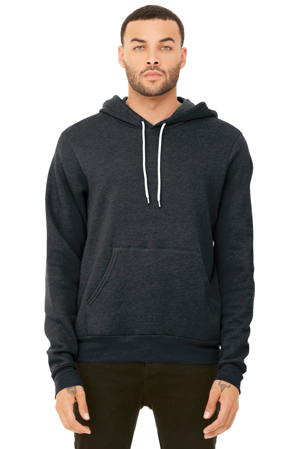 BELLA+CANVAS  Unisex Sponge Fleece Pullover Hoodie. BC3719 Dark Grey Heather
