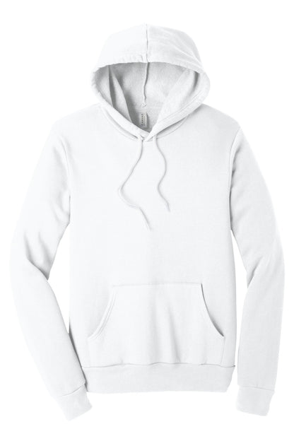BELLA+CANVAS  Unisex Sponge Fleece Pullover Hoodie. BC3719 DTG White
