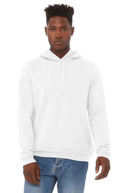 BELLA+CANVAS  Unisex Sponge Fleece Pullover Hoodie. BC3719 DTG White