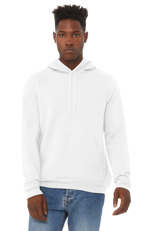 BELLA+CANVAS  Unisex Sponge Fleece Pullover Hoodie. BC3719 DTG White