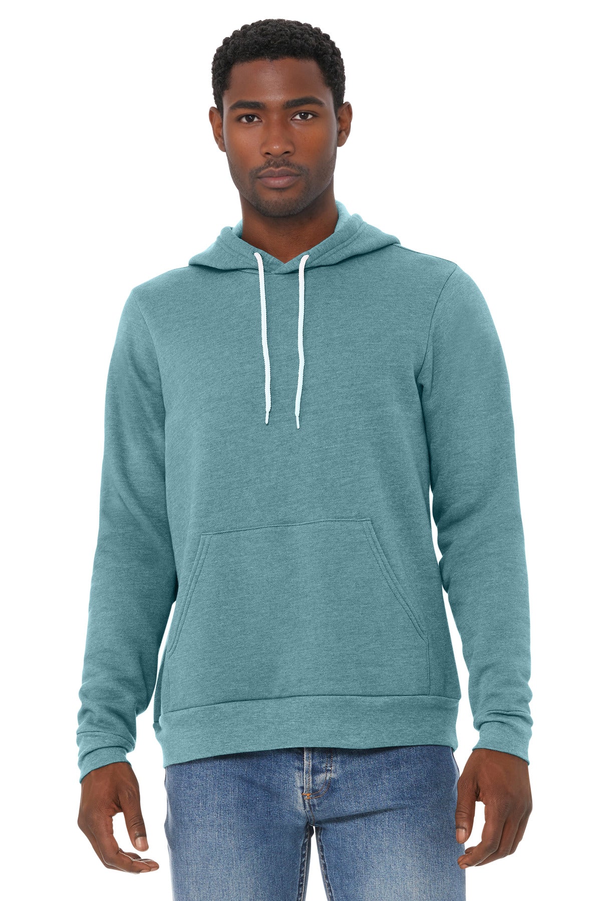 Bella+Canvas Unisex Sponge Fleece Pullover Hoodie BC3719 Heather Blue Lagoon