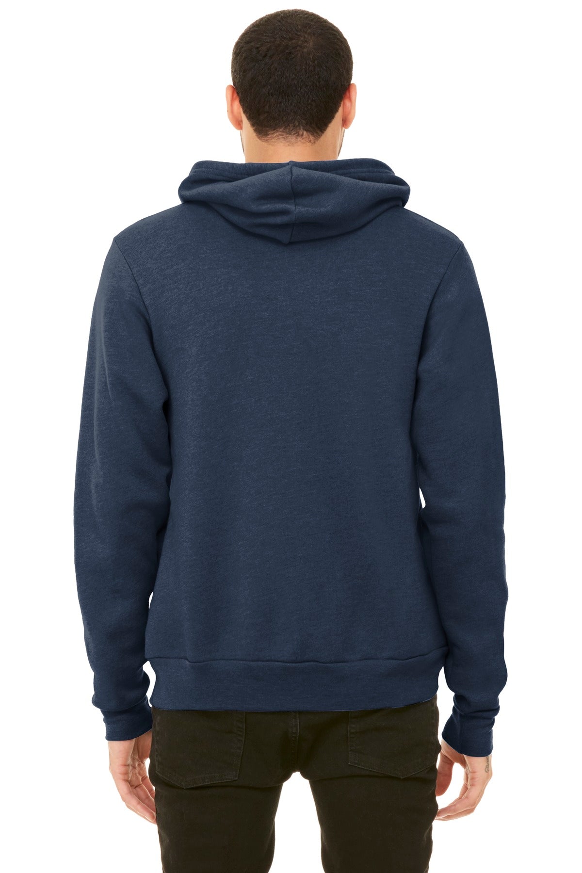 BELLA+CANVAS  Unisex Sponge Fleece Pullover Hoodie. BC3719 Heather Navy