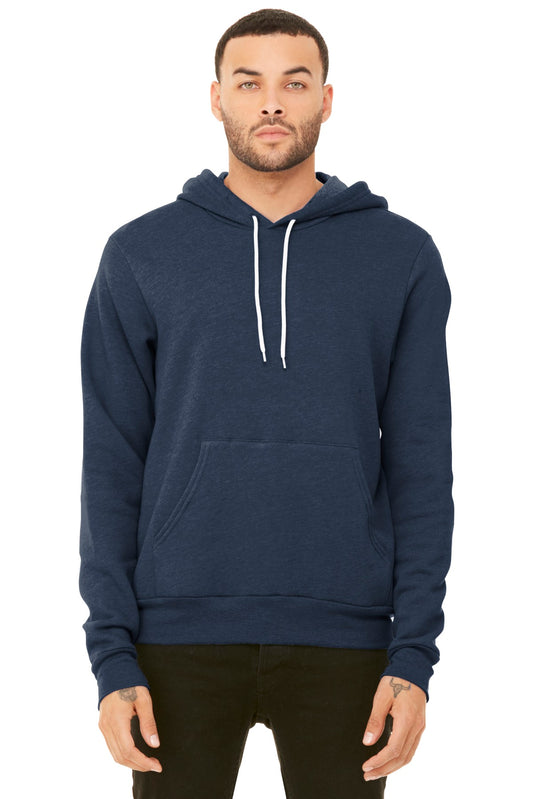 BELLA+CANVAS  Unisex Sponge Fleece Pullover Hoodie. BC3719 Heather Navy