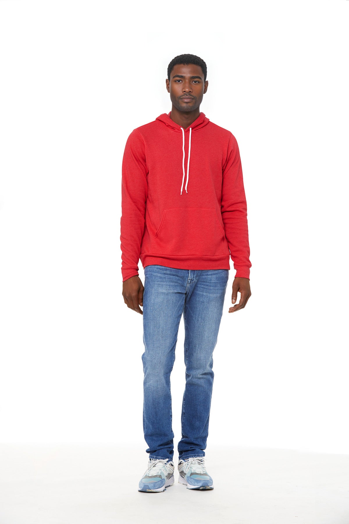 BELLA+CANVAS Unisex Sponge Fleece Pullover Hoodie. BC3719 Heather Red