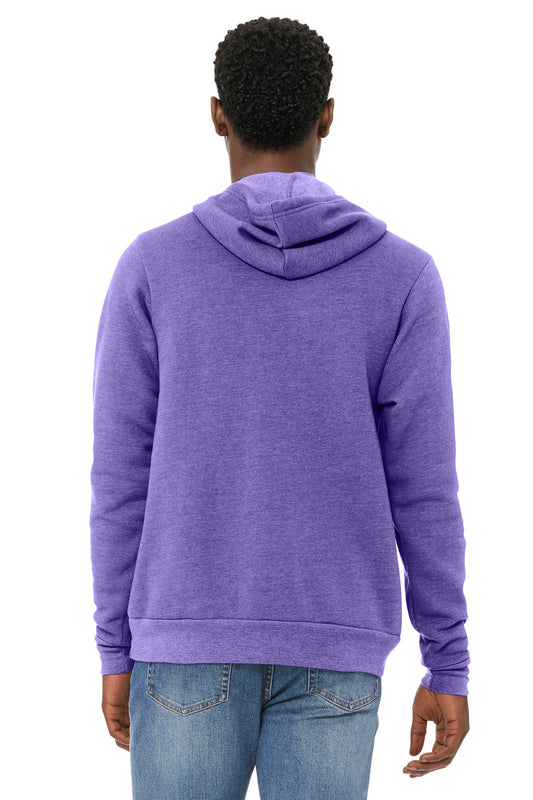Bella+Canvas Unisex Sponge Fleece Pullover Hoodie BC3719 Heather Team Purple