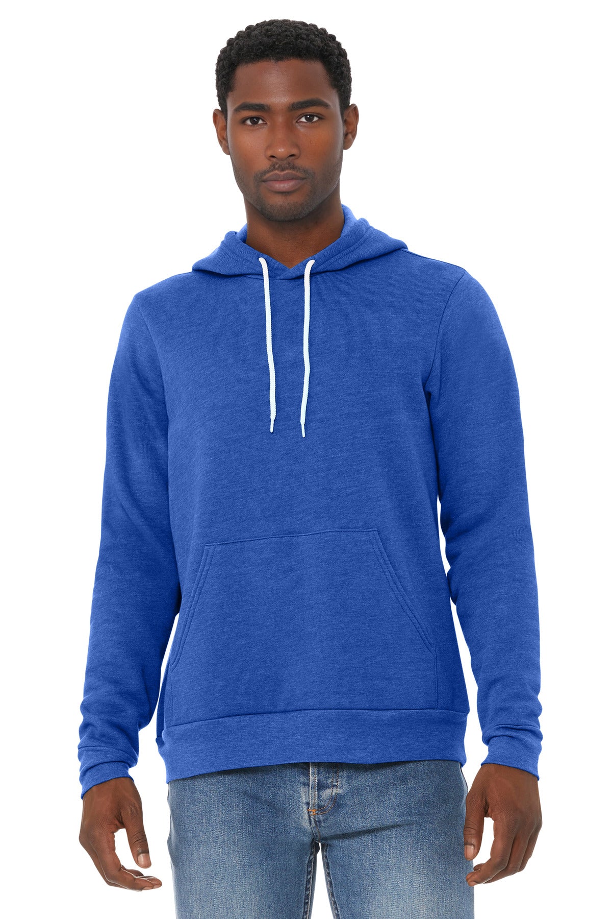 Bella+Canvas Unisex Sponge Fleece Pullover Hoodie BC3719 Heather True Royal
