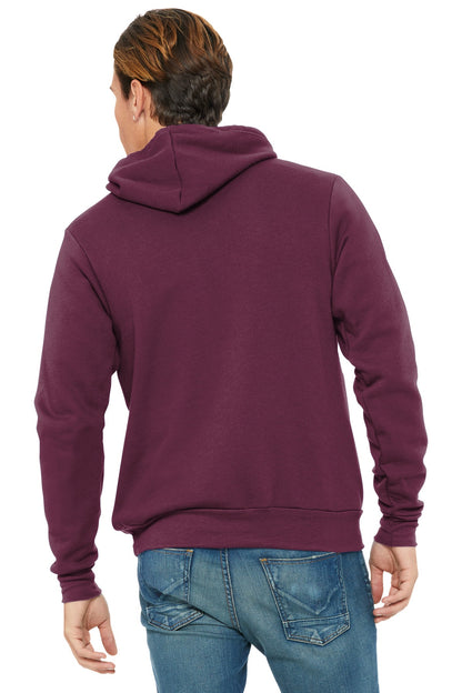 BELLA+CANVAS  Unisex Sponge Fleece Pullover Hoodie. BC3719 Maroon