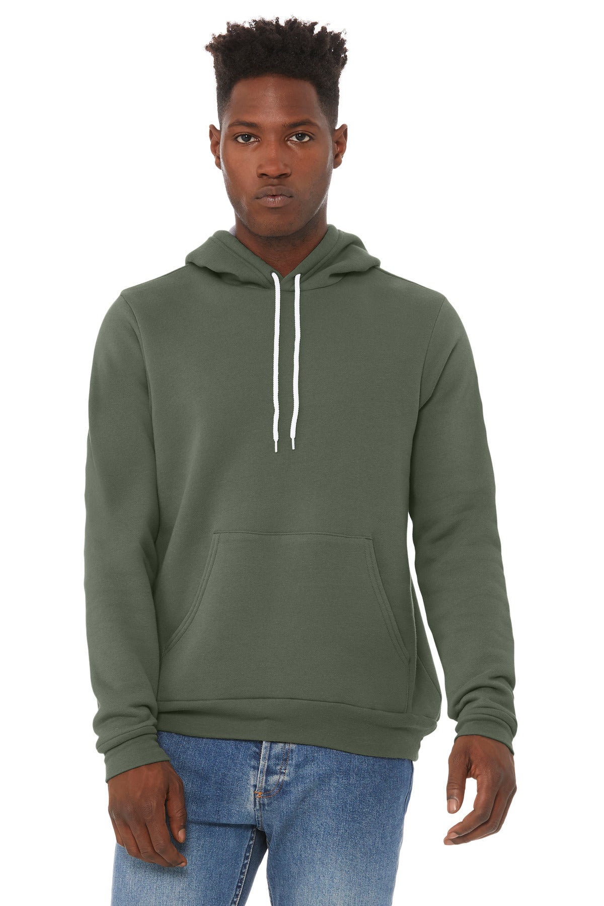 BELLA+CANVAS  Unisex Sponge Fleece Pullover Hoodie. BC3719 Military Green