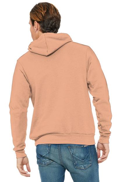 BELLA+CANVAS  Unisex Sponge Fleece Pullover Hoodie. BC3719 Peach