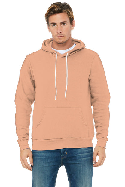 BELLA+CANVAS  Unisex Sponge Fleece Pullover Hoodie. BC3719 Peach