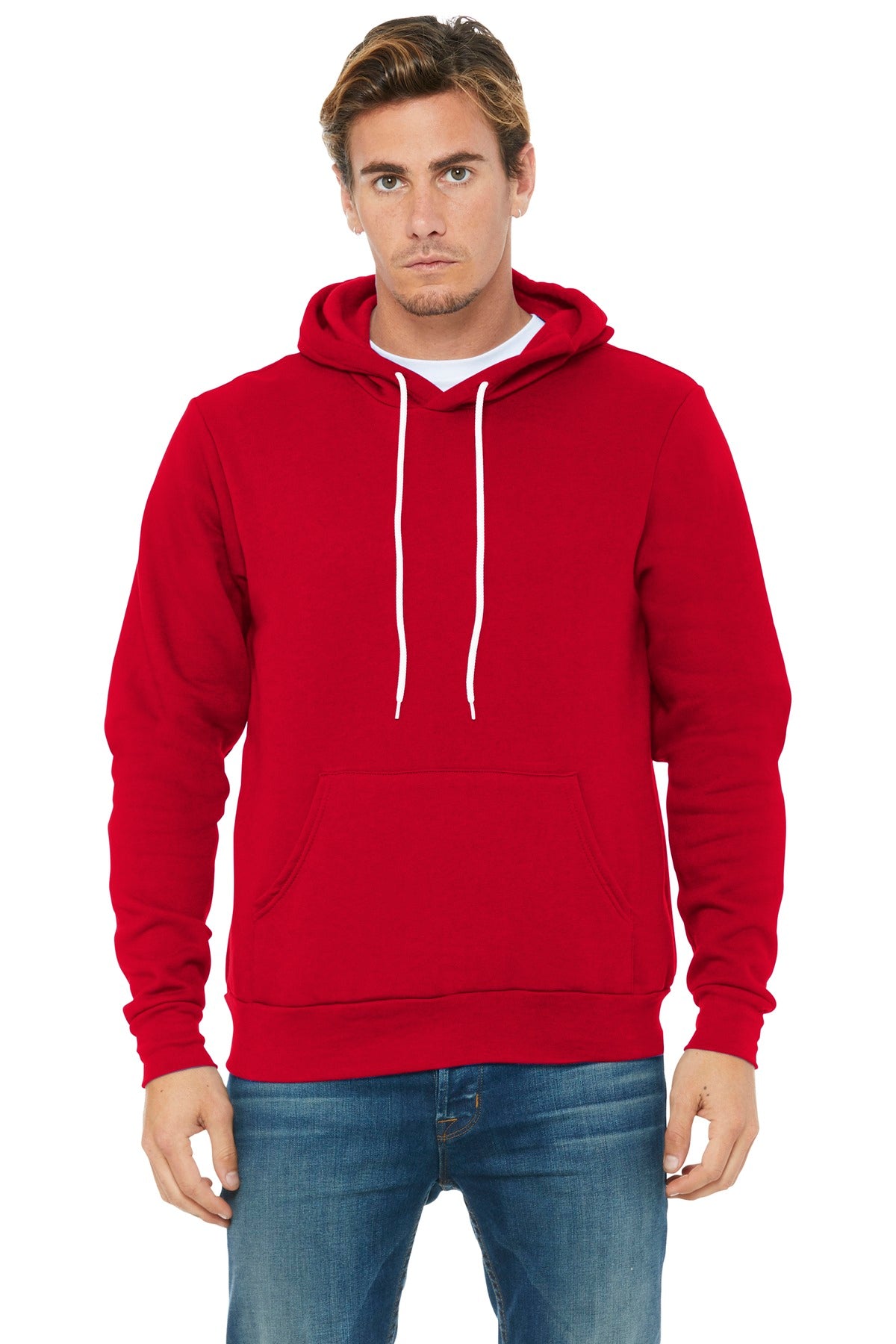 BELLA+CANVAS  Unisex Sponge Fleece Pullover Hoodie. BC3719 Red