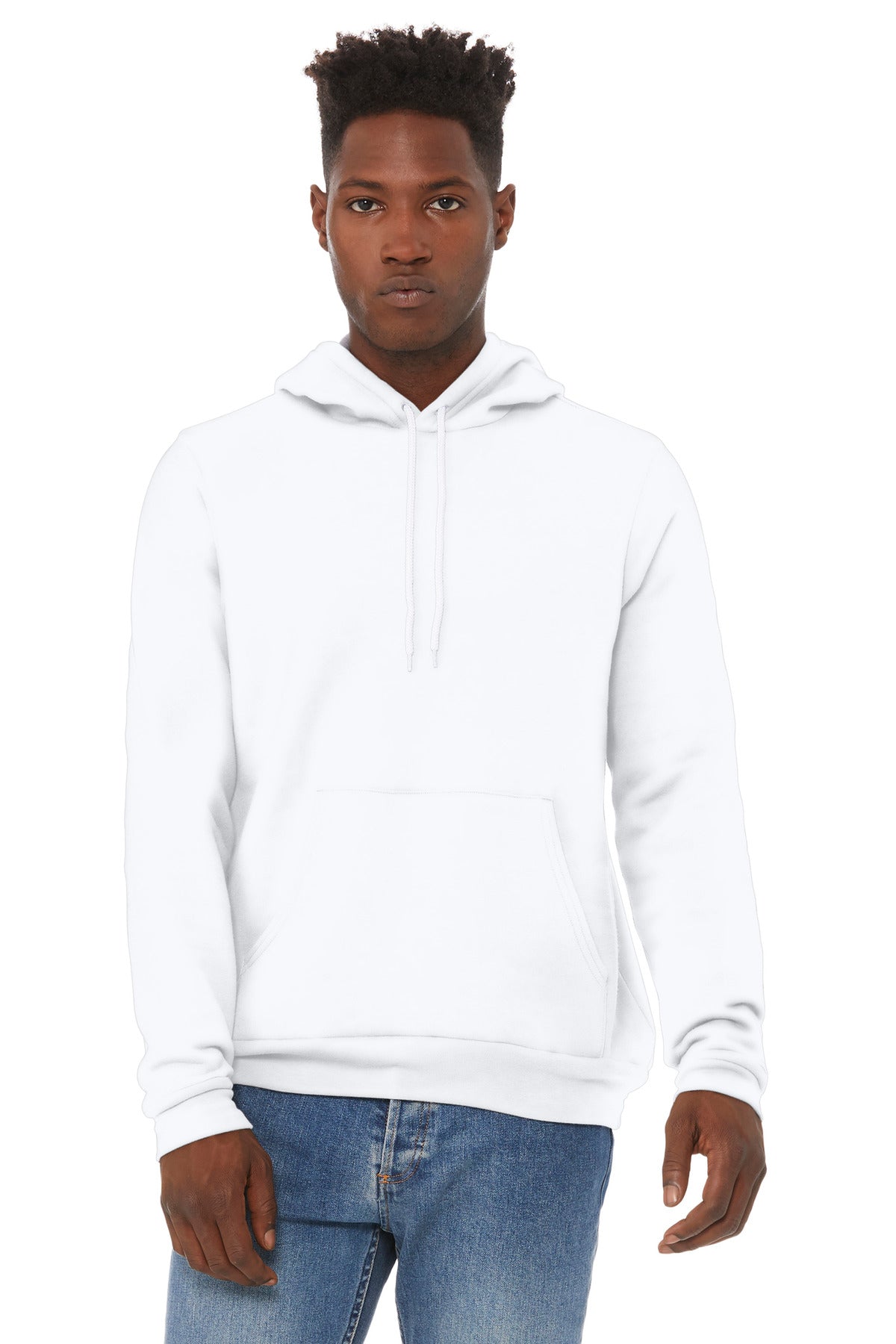 BELLA+CANVAS  Unisex Sponge Fleece Pullover Hoodie. BC3719 White
