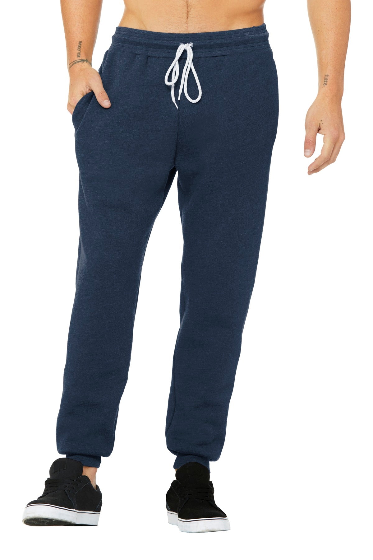 BELLA+CANVAS  Unisex Jogger Sweatpants. BC3727 Heather Navy