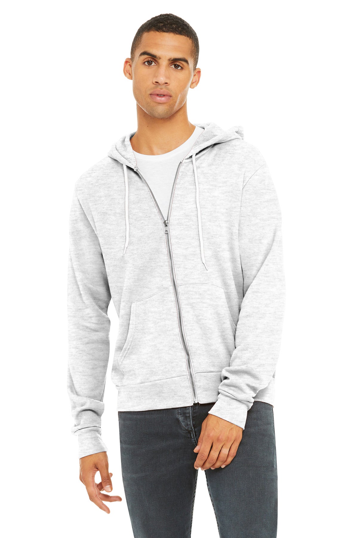 Bella+Canvas Unisex Sponge Fleece Full-Zip Hoodie BC3739 Ash