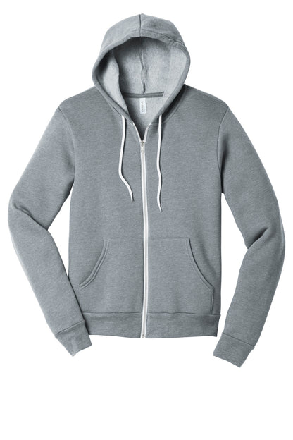 Bella+Canvas Unisex Sponge Fleece Full-Zip Hoodie BC3739 Athletic Heather