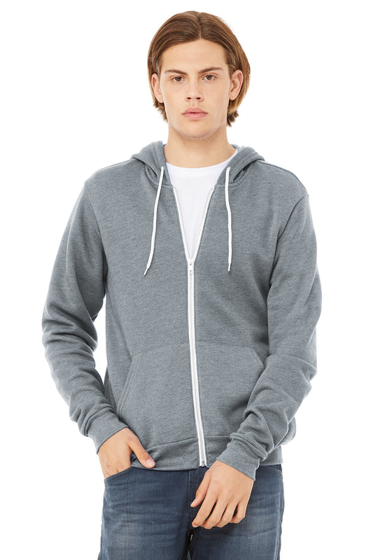 Bella+Canvas Unisex Sponge Fleece Full-Zip Hoodie BC3739 Athletic Heather