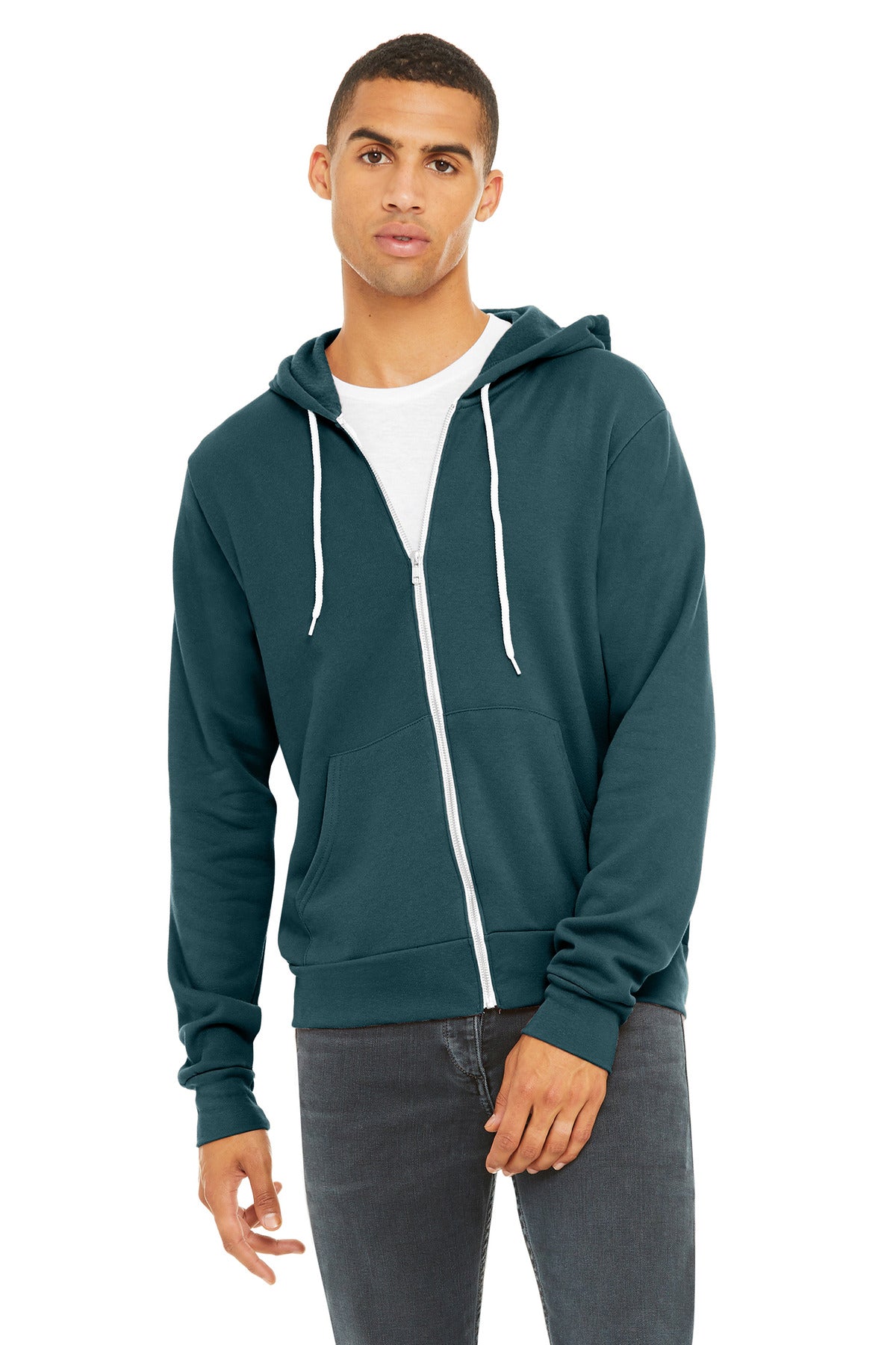 Bella+Canvas Unisex Sponge Fleece Full-Zip Hoodie BC3739 Atlantic