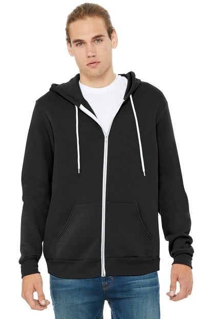 BELLA+CANVAS  Unisex Sponge Fleece Full-Zip Hoodie. BC3739 Black