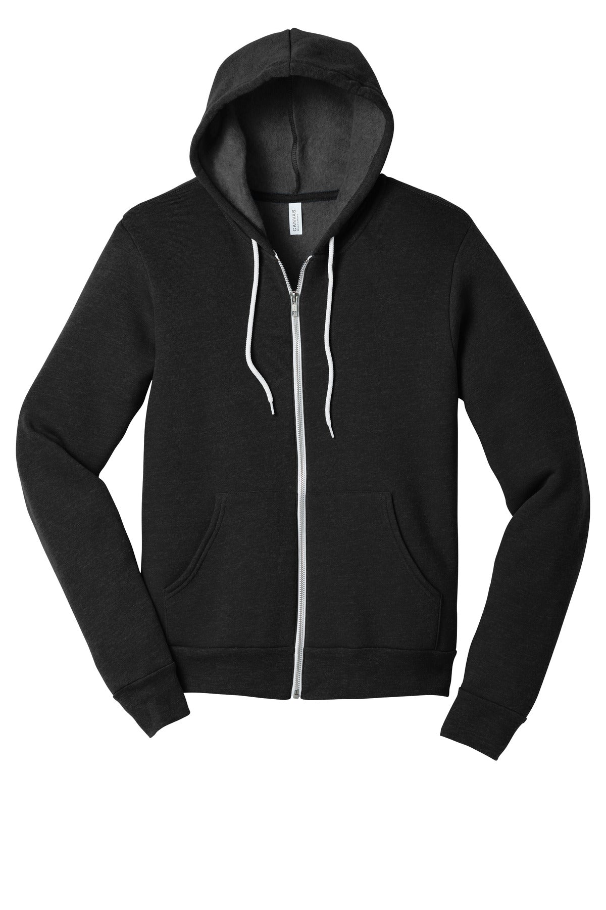 BELLA+CANVAS  Unisex Sponge Fleece Full-Zip Hoodie. BC3739 Black Heather