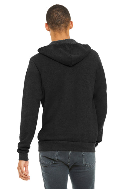 BELLA+CANVAS  Unisex Sponge Fleece Full-Zip Hoodie. BC3739 Black Heather