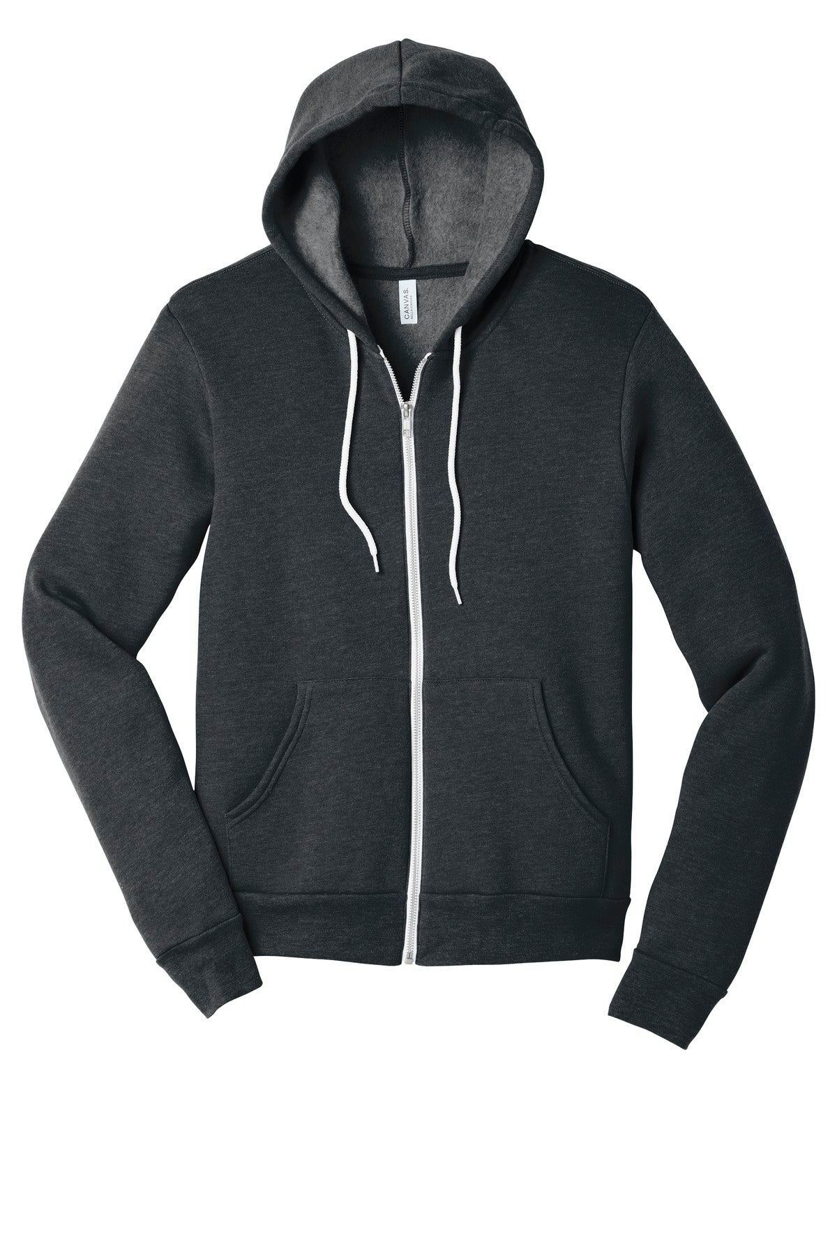 BELLA+CANVAS  Unisex Sponge Fleece Full-Zip Hoodie. BC3739 Dark Grey Heather