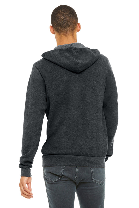 Bella+Canvas Unisex Sponge Fleece Full-Zip Hoodie BC3739 Dark Grey Heather