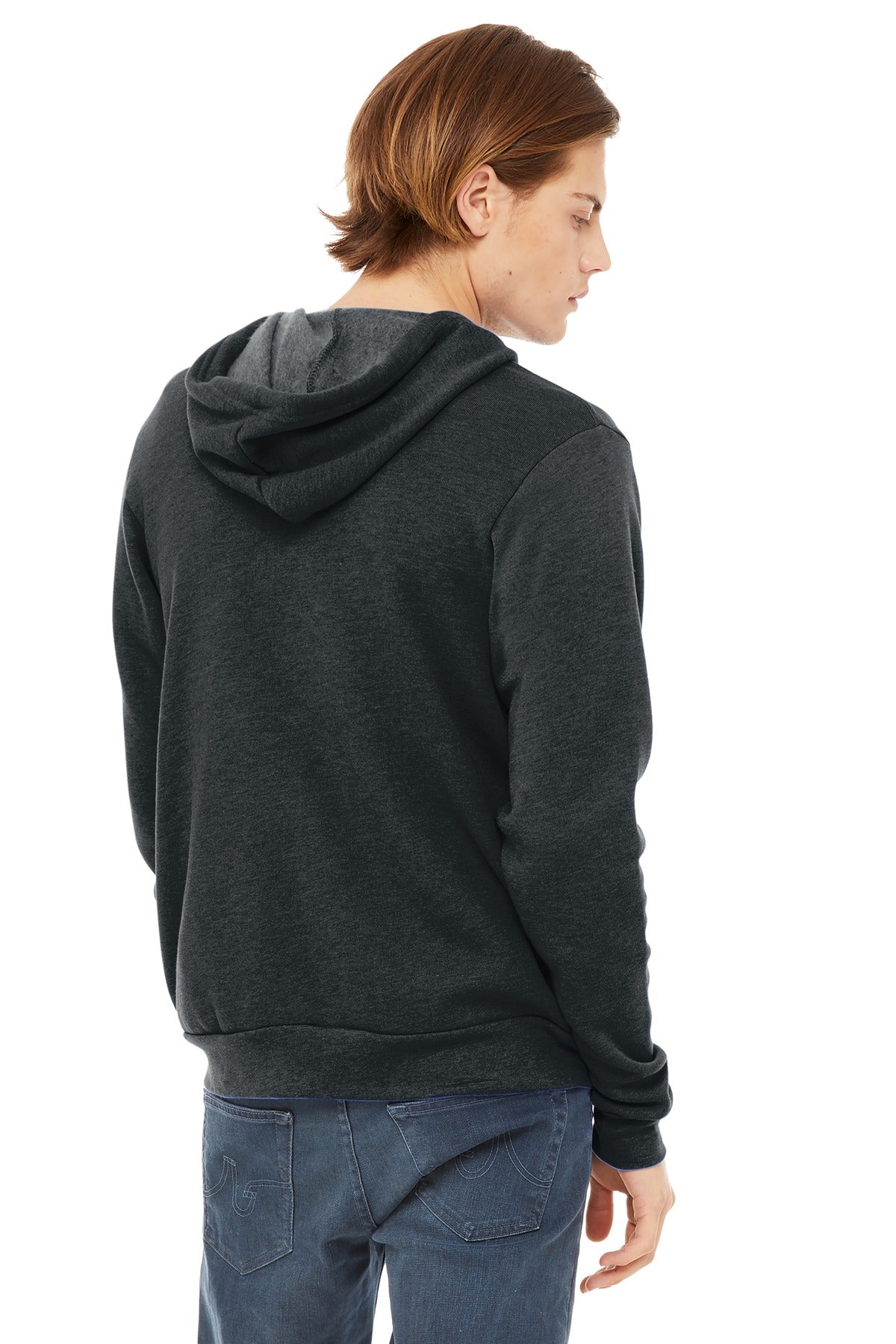 BELLA+CANVAS  Unisex Sponge Fleece Full-Zip Hoodie. BC3739 Dark Grey Heather