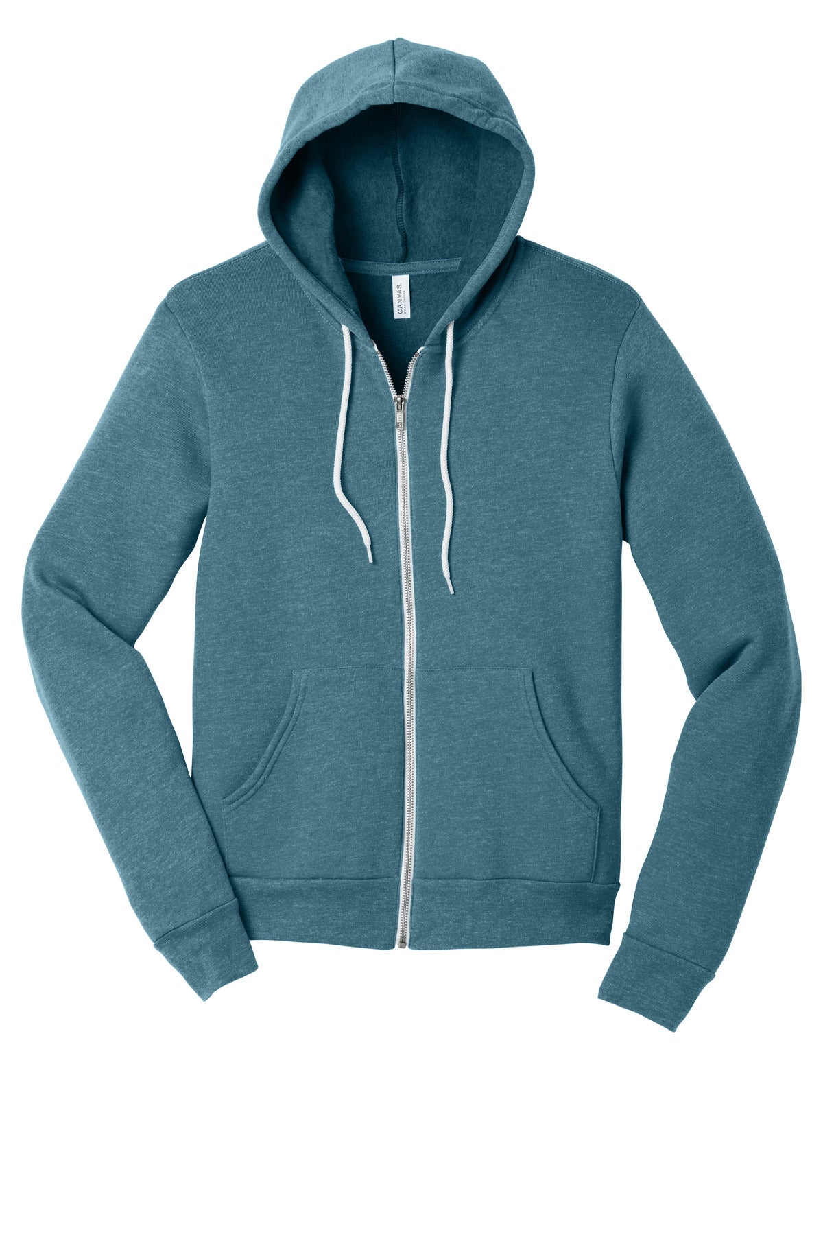 Bella+Canvas Unisex Sponge Fleece Full-Zip Hoodie BC3739 Heather Deep Teal