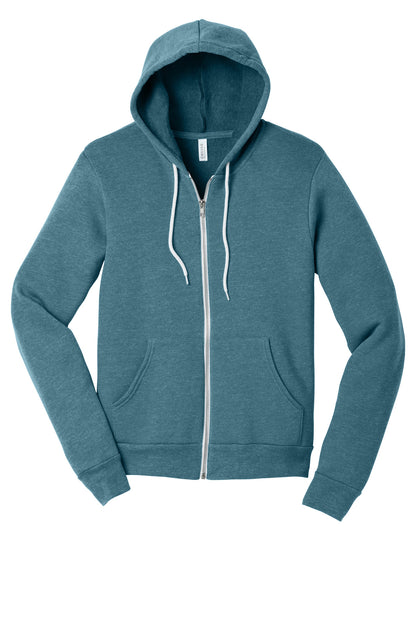 Bella+Canvas Unisex Sponge Fleece Full-Zip Hoodie BC3739 Heather Deep Teal