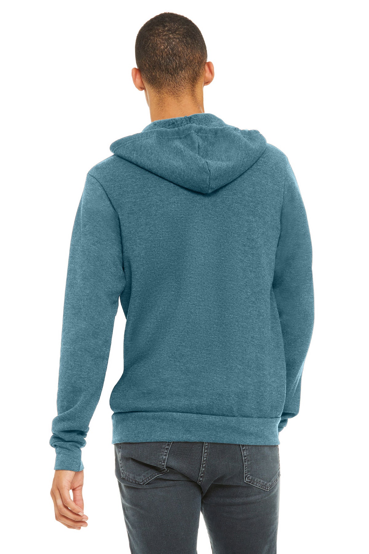 Bella+Canvas Unisex Sponge Fleece Full-Zip Hoodie BC3739 Heather Deep Teal