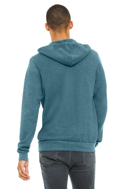 Bella+Canvas Unisex Sponge Fleece Full-Zip Hoodie BC3739 Heather Deep Teal