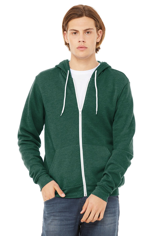Bella+Canvas Unisex Sponge Fleece Full-Zip Hoodie BC3739 Heather Forest